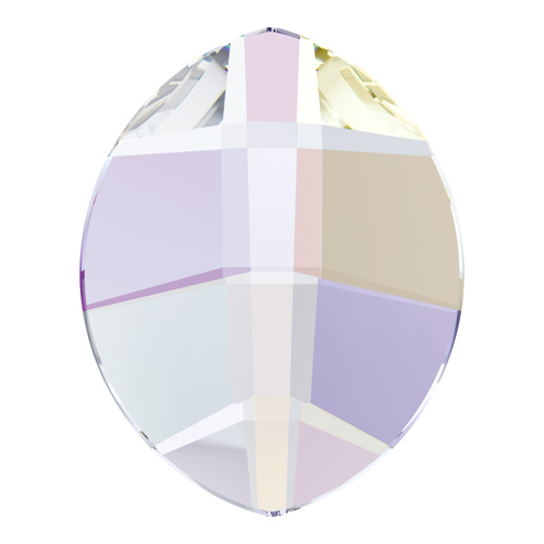 2204 - 6mm x 4.8mm - Crystal AB F (001 AB) - Pure Leaf No Hot Fix Flat Back Crystal