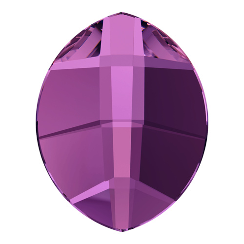 2204 - 6mm x 4.8mm - Amethyst F (204) - Pure Leaf No Hot Fix Flat Back Crystal