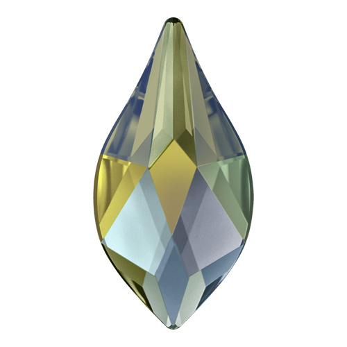 2205 - 7.5mm - Crystal Iridescent Green F (001 IRIG) - Flame No Hot Fix Flat Back Crystal