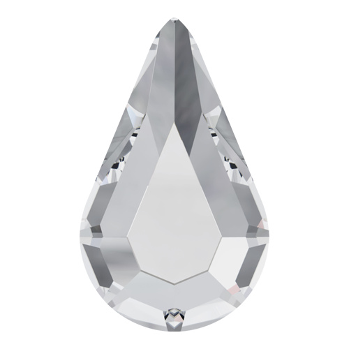 2300 - 8mm x 4.8mm - Crystal M HF (001) - Teardrop Hot Fix Flat Back Crystal