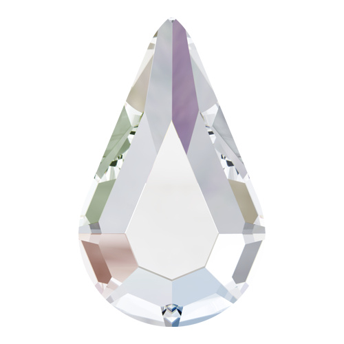 2300 - 8mm x 4.8mm - Crystal AB M HF (001 AB) - Teardrop Hot Fix Flat Back Crystal