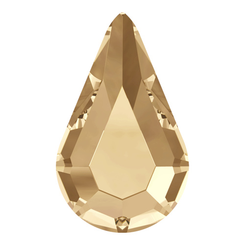 2300 - 8mm x 4.8mm - Crystal Golden Shadow M HF (001 GSHA) - Teardrop Hot Fix Flat Back Crystal