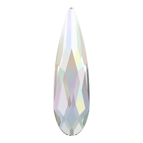 2304 - 2.8mm x 10mm - Crystal AB M HF (001 AB) - Raindrop Hot Fix Flat Back Crystal