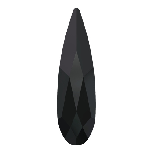 2304 - 2.8mm x 10mm - Jet M HF (280) - Raindrop Hot Fix Flat Back Crystal