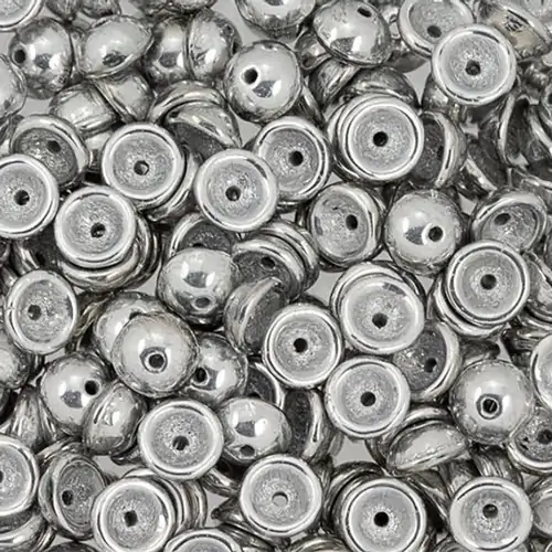 Silver Teacup 4 x 2mm - 27000 - 100 Piece Bag