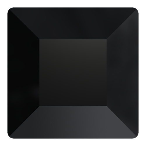 2400 - 3mm - Jet M HF (280) - Square Hot Fix Flat Back Crystal