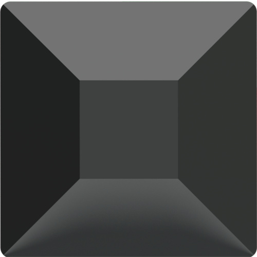 2400 - 4mm - Jet (280) - Square No Hot Fix Flat Back Crystal