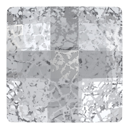 2493 - 10mm - Crystal Silver Patina M HF (001 SILPA) - Chessboard Hot Fix Flat Back Crystal