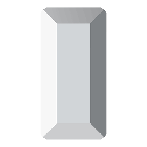 2510 - 5mm x 2.5mm - Crystal Light Chrome M HF (001 LTCH) - Rectangle Hot Fix Flat Back Crystal