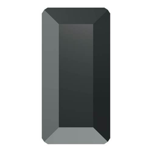 2510 - 5mm x 2.5mm - Jet Hematite M HF (280 HEM) - Rectangle Hot Fix Flat Back Crystal