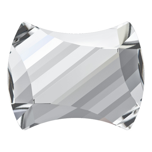 2540 - 7mm x 5.5mm - Crystal M HF (001) - Curvy Hot Fix Flat Back Crystal