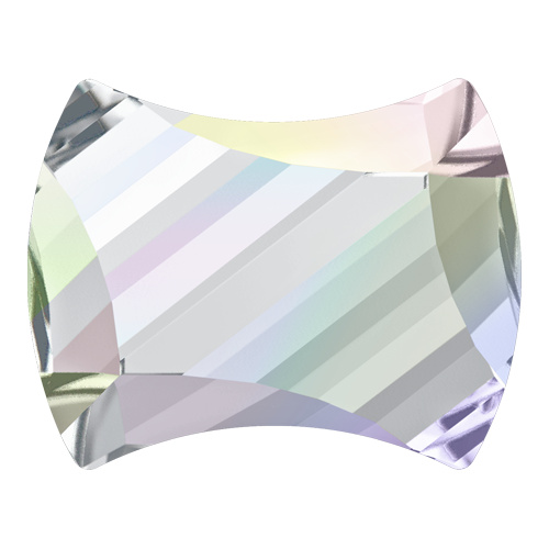 2540 - 7mm x 5.5mm - Crystal AB M HF (001 AB) - Curvy Hot Fix Flat Back Crystal