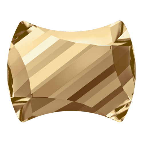2540 - 7mm x 5.5mm - Crystal Golden Shadow M HF (001 GSHA) - Curvy Hot Fix Flat Back Crystal