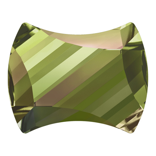 2540 - 7mm x 5.5mm - Crystal Luminous Green M HF (001 LUMG) - Curvy Hot Fix Flat Back Crystal