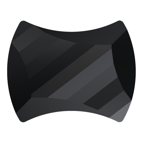 2540 - 7mm x 5.5mm - Jet M HF (280) - Curvy Hot Fix Flat Back Crystal