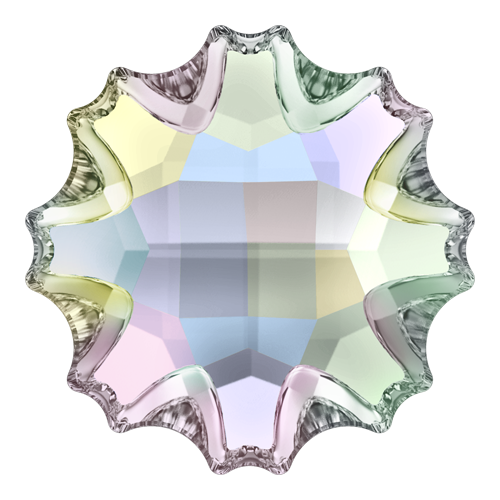 2612 - 14mm - Crystal AB M HF (001 AB) - Jelly Fish (Partly Frosted) Hot Fix Flat Back Crystal