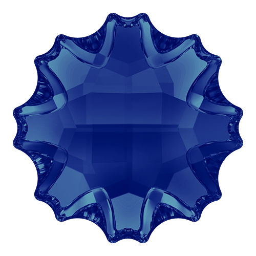 2612 - 14mm - Crystal Bermuda Blue M HF (001 BB) - Jelly Fish (Partly Frosted) Hot Fix Flat Back Crystal