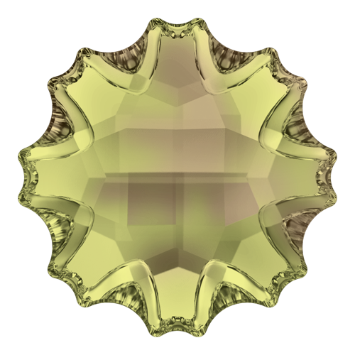 2612 - 14mm - Crystal Luminous Green M HF (001 LUMG) - Jelly Fish (Partly Frosted) Hot Fix Flat Back Crystal