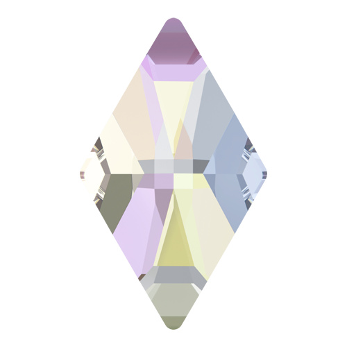 2709 - 10mm x 6mm - Crystal AB F (001 AB) - Rhombus No Hot Fix Flat Back Crystal