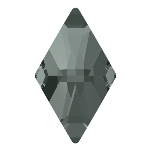 2709 - 10mm x 6mm - Black Diamond F (215) - Rhombus No Hot Fix Flat Back Crystal