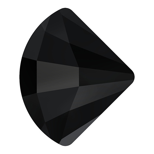 2714 - 10mm - Jet (280) - Fan No Hot Fix Flat Back Crystal