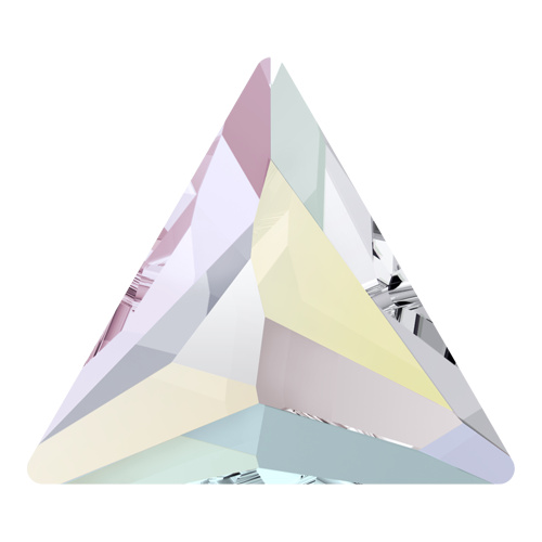 2720 - 7.5mm - Crystal AB M HF (001 AB) - Cosmic Triangle Hot Fix Flat Back Crystal