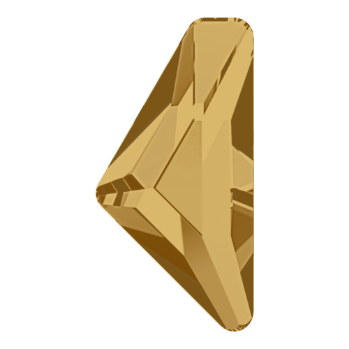 2738 - 12mm x 6mm - Light Colorado Topaz F (246) - Alpha Triangle Hot Fix Flat Back Crystal