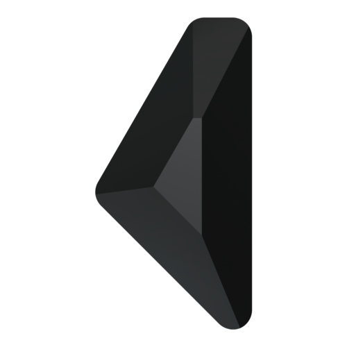 2738 - 12mm x 6mm - Jet (280) - Alpha Triangle Hot Fix Flat Back Crystal