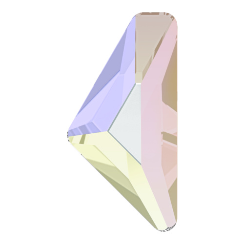 2738 - 12mm x 6mm - Crystal AB F (001 AB) - Alpha Triangle No Hot Fix Flat Back Crystal