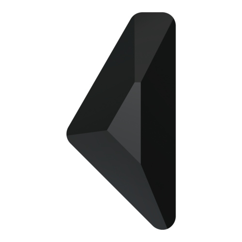 2738 - 12mm x 6mm - Jet (280) - Alpha Triangle No Hot Fix Flat Back Crystal