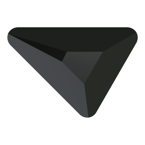 2739 - 5.8mm x 5.3mm - Jet (280) - Beta Triangle Hot Fix Flat Back Crystal
