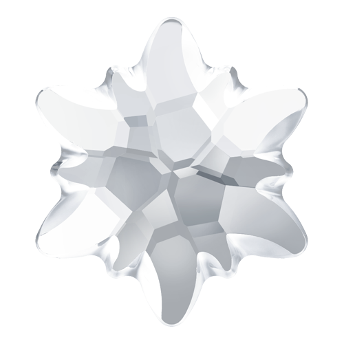 2753/G - 10mm - Crystal M HF (001) - Edelweiss (Partially Frosted) Hot Fix Flat Back Crystal