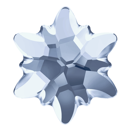 2753/G - 10mm - Crystal Blue Shade M HF (001 BLSH) - Edelweiss (Partially Frosted) Hot Fix Flat Back Crystal