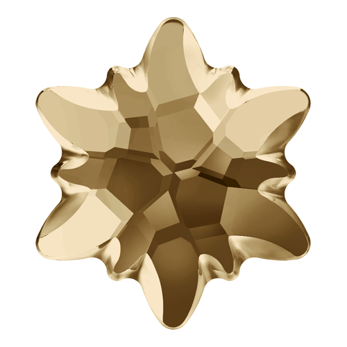 2753/G - 10mm - Crystal Golden Shadow M HF (001 GSHA) - Edelweiss (Partially Frosted) Hot Fix Flat Back Crystal