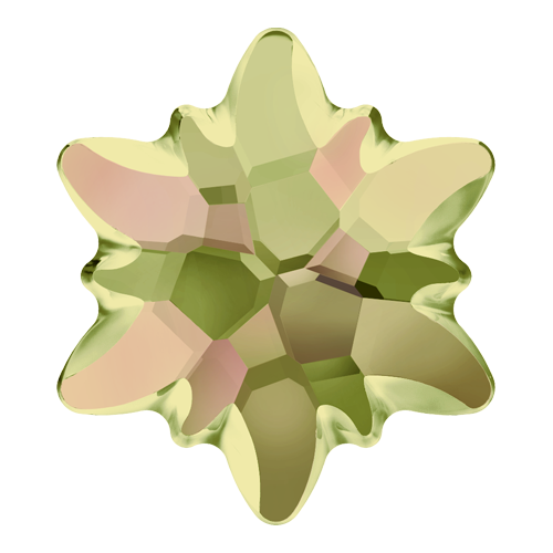 2753/G - 10mm - Crystal Luminous Green M HF (001 LUMG) - Edelweiss (Partially Frosted) Hot Fix Flat Back Crystal