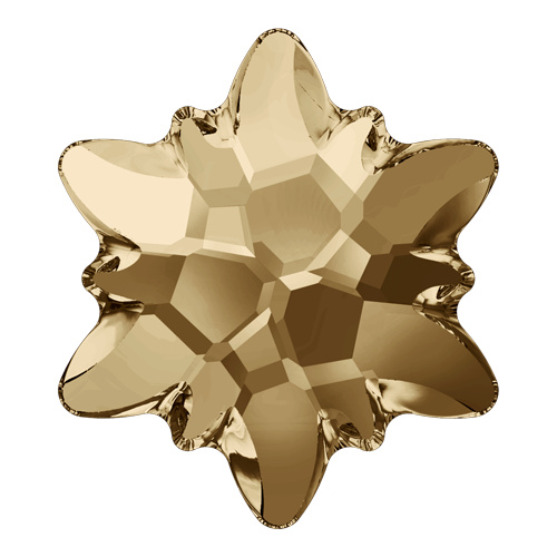2753 - 10mm - Crystal Golden Shadow M HF (001 GSHA) - Edelweiss Hot Fix Flat Back Crystal