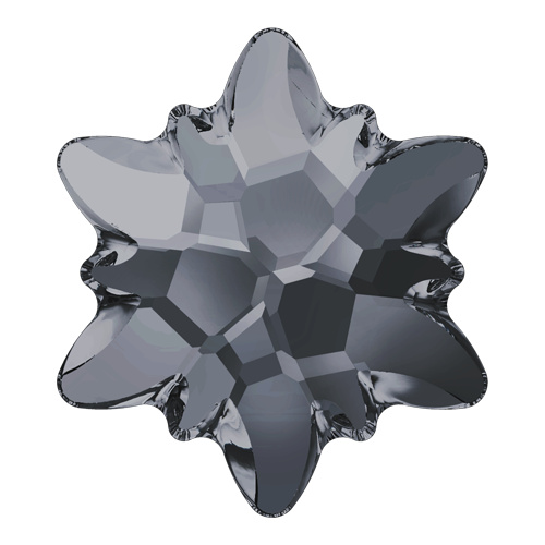 2753 - 10mm - Crystal Silver Night M HF (001 SINI) - Edelweiss Hot Fix Flat Back Crystal
