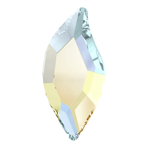 2797 - 8mm x 4mm - Crystal AB F (001 AB) - Diamond Leaf No Hot Fix Flat Back Crystal