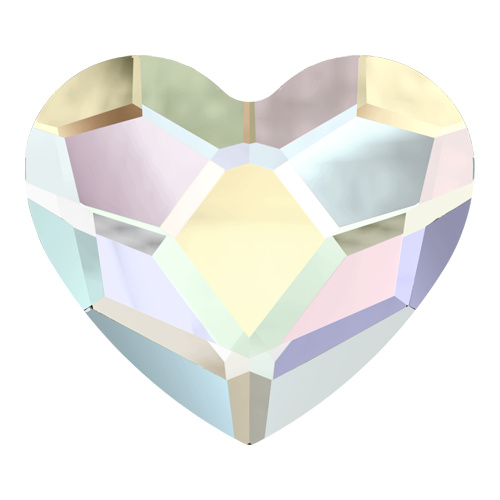 2808 - 6mm - Crystal AB M HF (001 AB) - Heart Hot Fix Flat Back Crystal