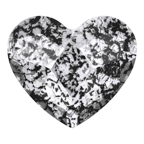 2808 - 6mm - Crystal Black Patina M HF (001 BLAPA) - Heart Hot Fix Flat Back Crystal