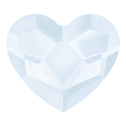 2808 - 6mm - Crystal Powder Blue HFT (001 PBLU) - Heart Hot Fix Flat Back Crystal