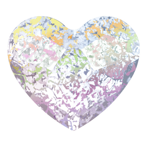 2808 - 6mm - Crystal White Patina M HF (001 WHIPA) - Heart Hot Fix Flat Back Crystal