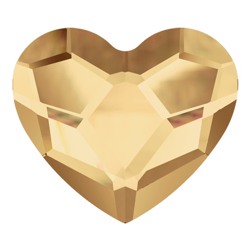 2808 - 10mm - Crystal Golden Shadow M HF (001 GSHA) - Heart Hot Fix Flat Back Crystal