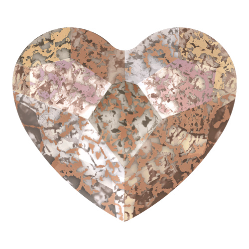 2808 - 10mm - Crystal Rose Patina M HF (001 ROSPA) - Heart Hot Fix Flat Back Crystal
