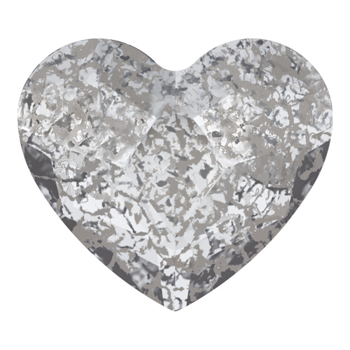 2808 - 10mm - Crystal Silver Patina M HF (001 SILPA) - Heart Hot Fix Flat Back Crystal