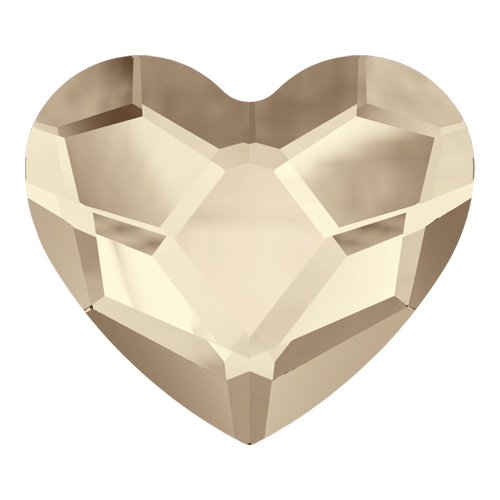2808 - 6mm - Light Silk F (261) - Heart No Hot Fix Flat Back Crystal