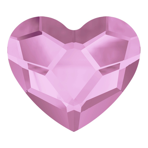 2808 - 6mm - Rosaline F (508) - Heart No Hot Fix Flat Back Crystal