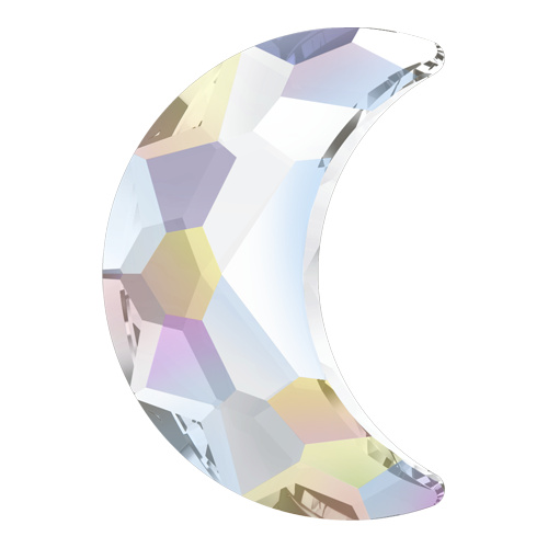 2813 - 8mm x 5.5mm - Crystal AB M HF (001 AB) - Moon Hot Fix Flat Back Crystal