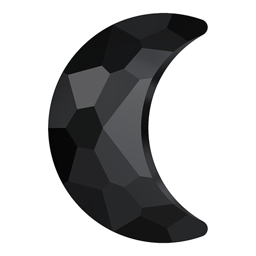2813 - 10mm x 7mm - Jet (280) - Moon No Hot Fix Flat Back Crystal