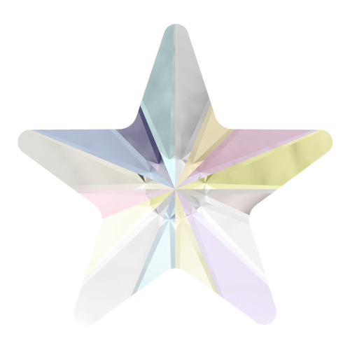 2816 - 5mm - Crystal AB F (001 AB) - Star Hot Fix Flat Back Crystal